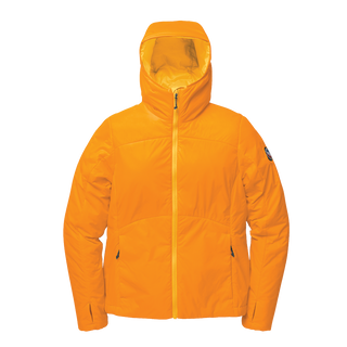 Yellow hooded jacket zipped
