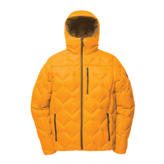 Yellow quilted jacket on a white background